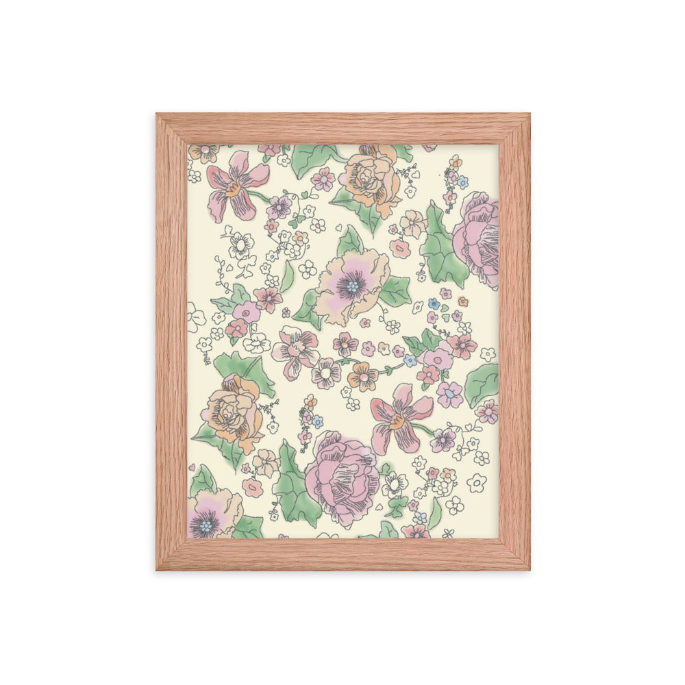 Sketchy Floral Framed Art Interior Design Services Home Decor Wall Art